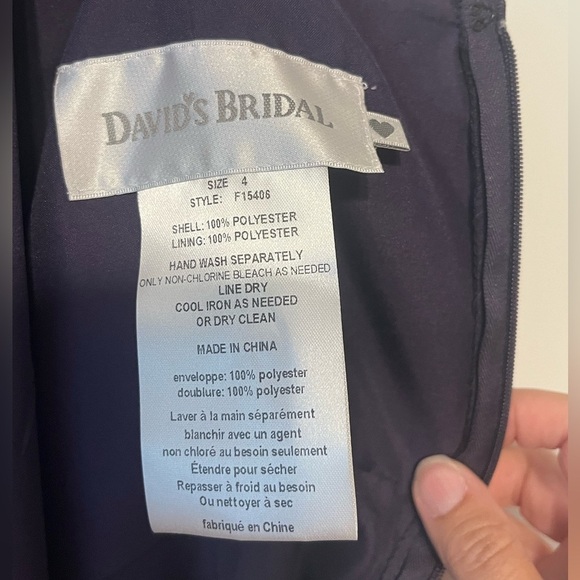 NWT David’s Bridal Purple Eggplant Chiffon Formal Dress Homecoming Bridesmaid 4 - Picture 8 of 9